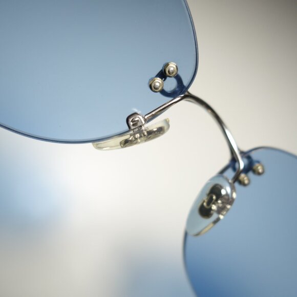 Vintage Salvatore Ferragamo Rimless Metal Frame Sunglasses Made In Italy w/ Case - Picture 10 of 16